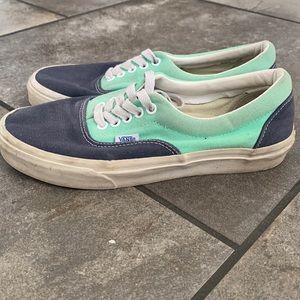Used Vans teal and blue US women’s size 8 mens size 6.5